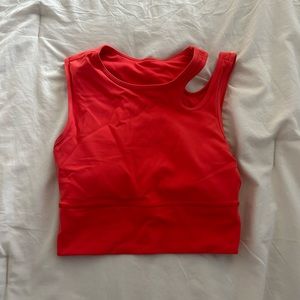 Red/coral color Lululemon Cropped Bra Top